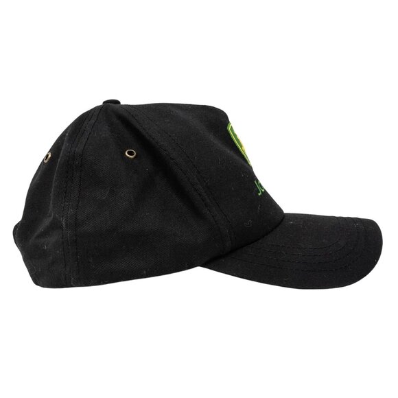 John Deere Black Snapback Hat Adjustable Embroidered Logo Cotton Adult - Picture 2 of 5